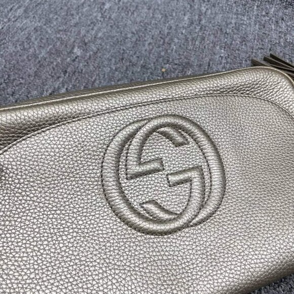 100% Authentic Gucci Soho Gold Metallic Shoulder Bag - Picture 3 of 15